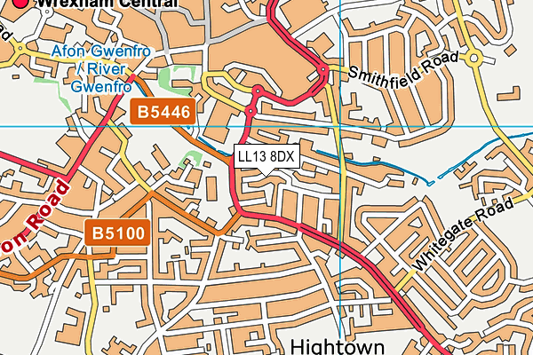 LL13 8DX map - OS VectorMap District (Ordnance Survey)