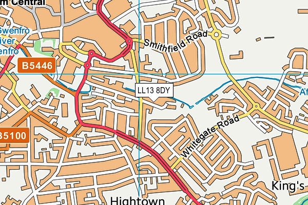 LL13 8DY map - OS VectorMap District (Ordnance Survey)