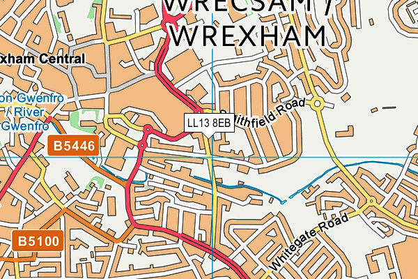 LL13 8EB map - OS VectorMap District (Ordnance Survey)