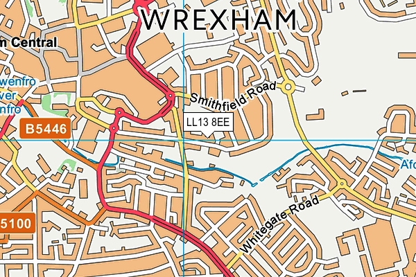 LL13 8EE map - OS VectorMap District (Ordnance Survey)