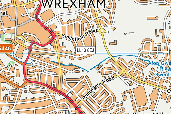 LL13 8EJ map - OS VectorMap District (Ordnance Survey)