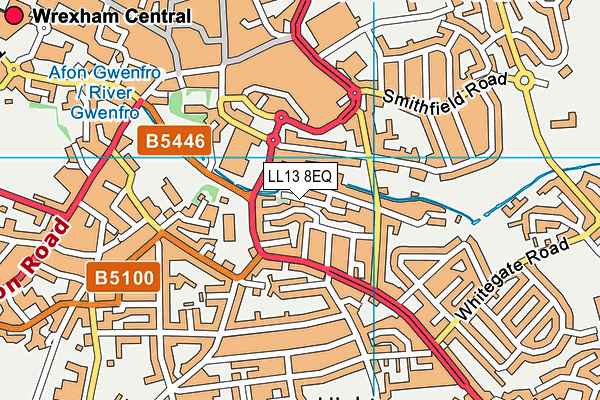 LL13 8EQ map - OS VectorMap District (Ordnance Survey)