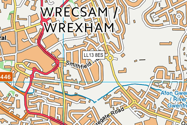 LL13 8ES map - OS VectorMap District (Ordnance Survey)