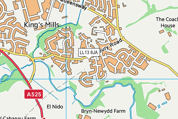 LL13 8JA map - OS VectorMap District (Ordnance Survey)