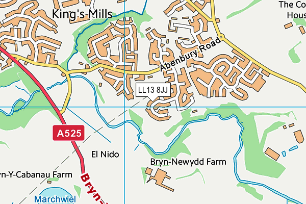 LL13 8JJ map - OS VectorMap District (Ordnance Survey)