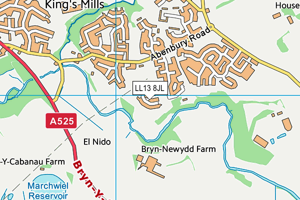 LL13 8JL map - OS VectorMap District (Ordnance Survey)