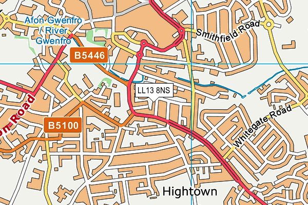 LL13 8NS map - OS VectorMap District (Ordnance Survey)