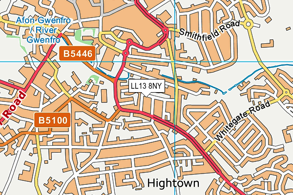 LL13 8NY map - OS VectorMap District (Ordnance Survey)