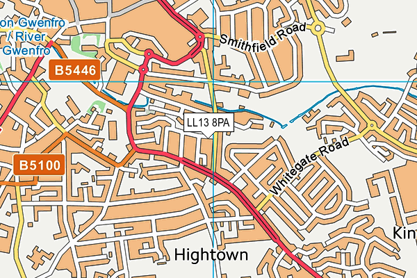 LL13 8PA map - OS VectorMap District (Ordnance Survey)