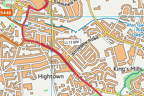 LL13 8PF map - OS VectorMap District (Ordnance Survey)