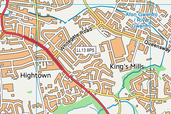 LL13 8PS map - OS VectorMap District (Ordnance Survey)