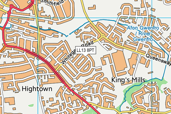 LL13 8PT map - OS VectorMap District (Ordnance Survey)