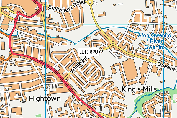 LL13 8PU map - OS VectorMap District (Ordnance Survey)