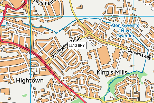 LL13 8PY map - OS VectorMap District (Ordnance Survey)