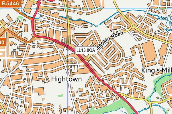 LL13 8QA map - OS VectorMap District (Ordnance Survey)