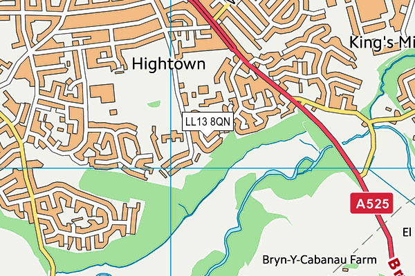 LL13 8QN map - OS VectorMap District (Ordnance Survey)