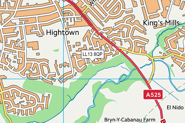 LL13 8QP map - OS VectorMap District (Ordnance Survey)