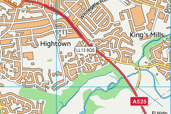 LL13 8QS map - OS VectorMap District (Ordnance Survey)