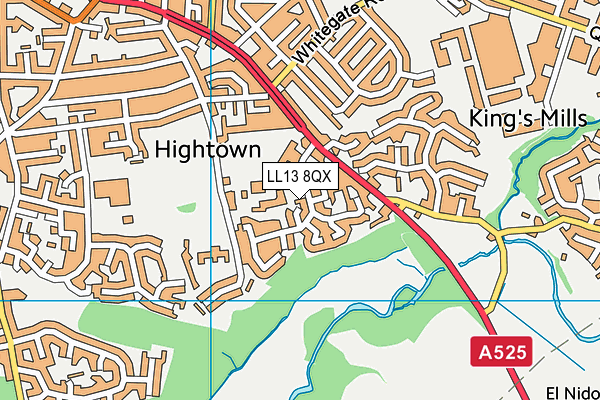 LL13 8QX map - OS VectorMap District (Ordnance Survey)