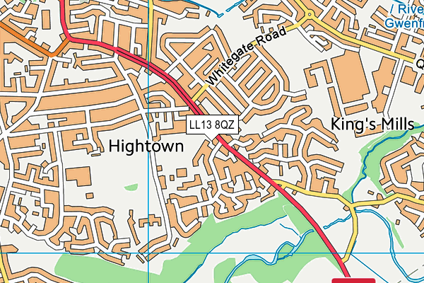 LL13 8QZ map - OS VectorMap District (Ordnance Survey)