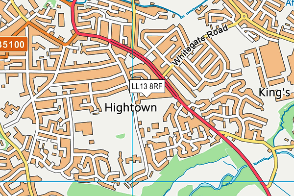 LL13 8RF map - OS VectorMap District (Ordnance Survey)