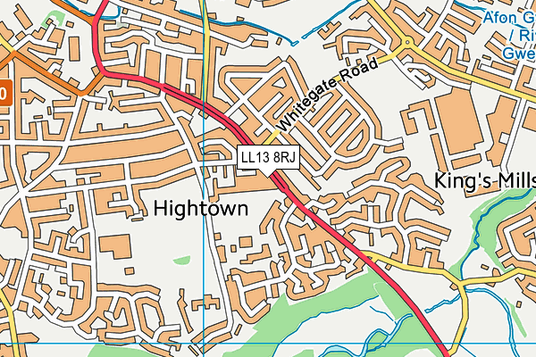 LL13 8RJ map - OS VectorMap District (Ordnance Survey)