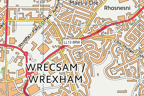 LL13 8RW map - OS VectorMap District (Ordnance Survey)