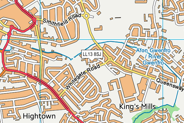 LL13 8SJ map - OS VectorMap District (Ordnance Survey)