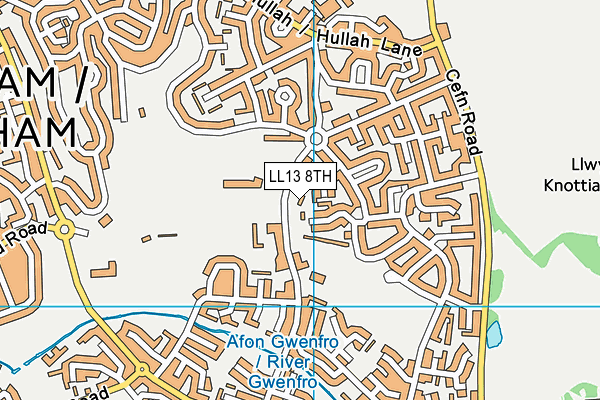 LL13 8TH map - OS VectorMap District (Ordnance Survey)