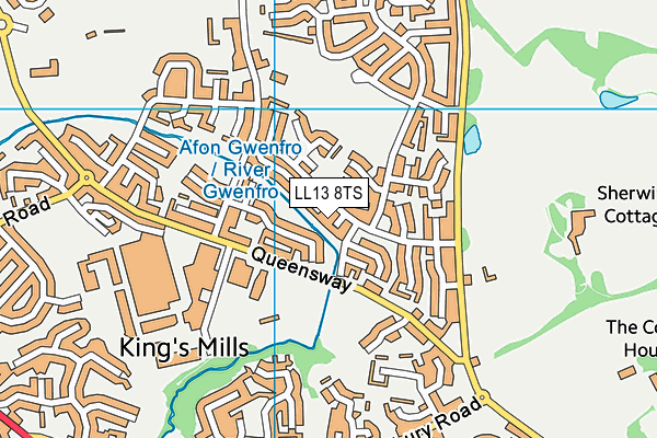 LL13 8TS map - OS VectorMap District (Ordnance Survey)