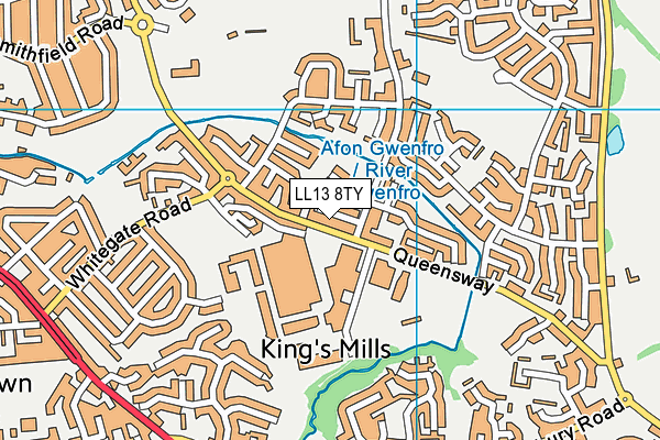 LL13 8TY map - OS VectorMap District (Ordnance Survey)