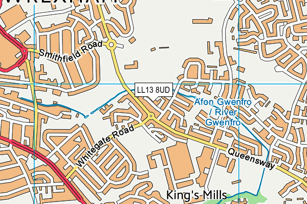 LL13 8UD map - OS VectorMap District (Ordnance Survey)