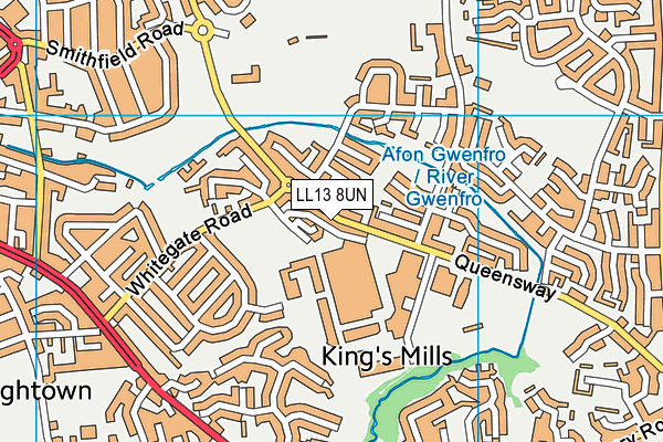 LL13 8UN map - OS VectorMap District (Ordnance Survey)