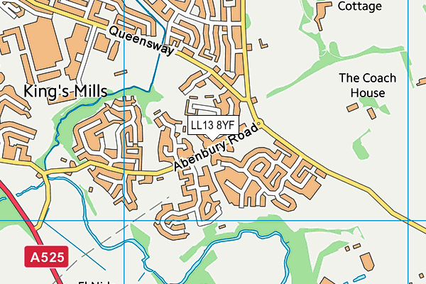 LL13 8YF map - OS VectorMap District (Ordnance Survey)