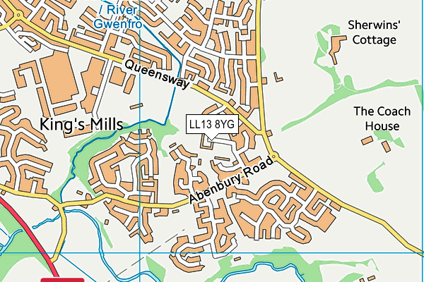 LL13 8YG map - OS VectorMap District (Ordnance Survey)