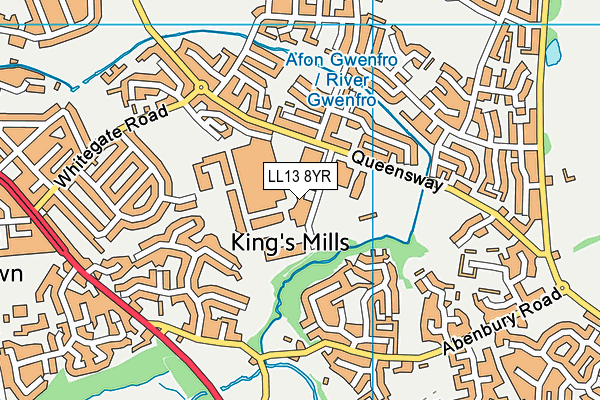 LL13 8YR map - OS VectorMap District (Ordnance Survey)