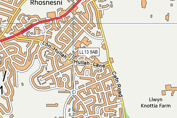 LL13 9AB map - OS VectorMap District (Ordnance Survey)