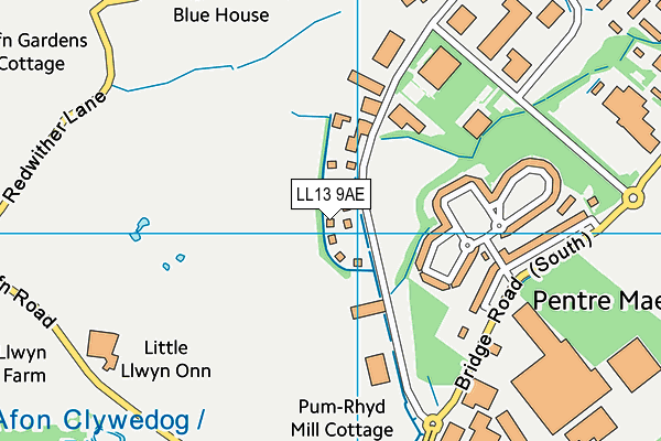 LL13 9AE map - OS VectorMap District (Ordnance Survey)