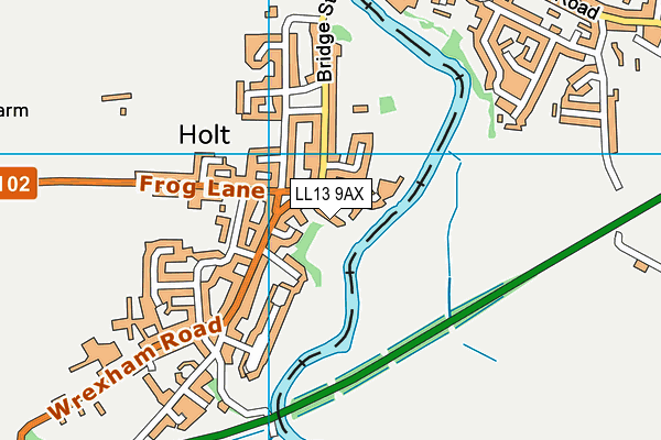 LL13 9AX map - OS VectorMap District (Ordnance Survey)