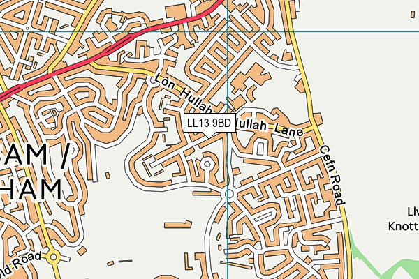 LL13 9BD map - OS VectorMap District (Ordnance Survey)