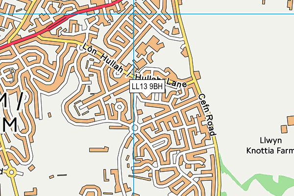 LL13 9BH map - OS VectorMap District (Ordnance Survey)