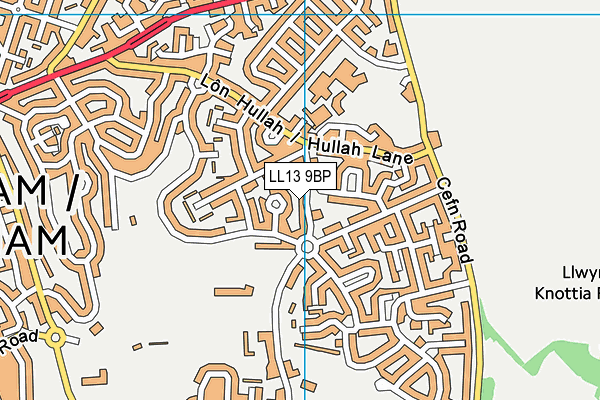 LL13 9BP map - OS VectorMap District (Ordnance Survey)