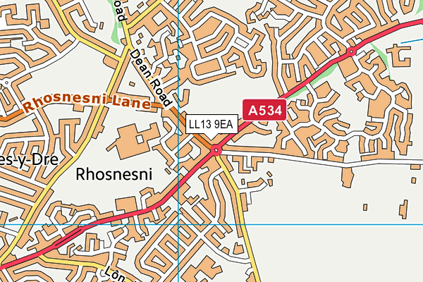 LL13 9EA map - OS VectorMap District (Ordnance Survey)