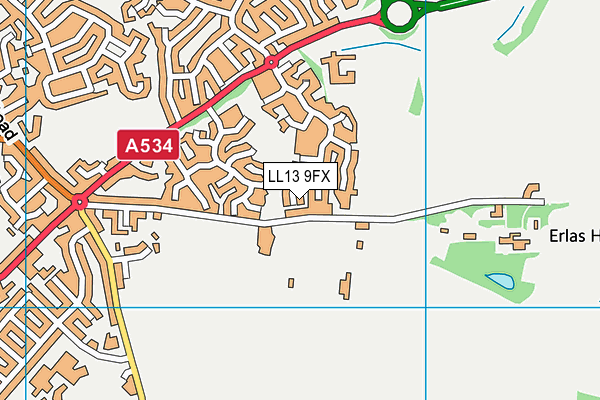 LL13 9FX map - OS VectorMap District (Ordnance Survey)