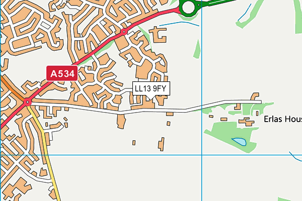 LL13 9FY map - OS VectorMap District (Ordnance Survey)