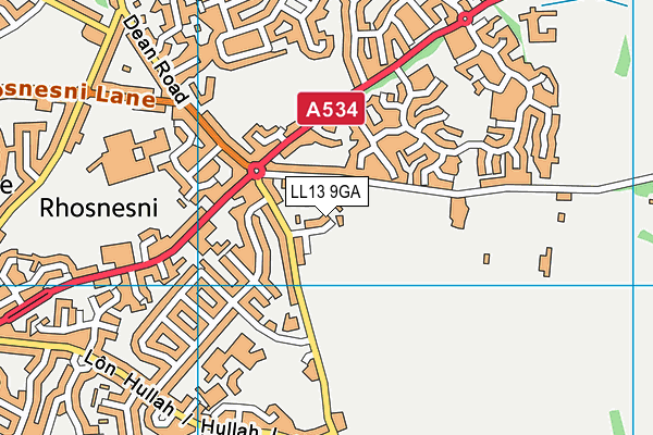LL13 9GA map - OS VectorMap District (Ordnance Survey)