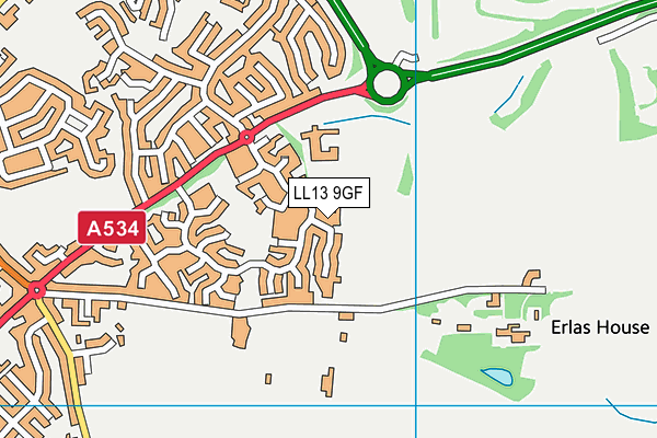 LL13 9GF map - OS VectorMap District (Ordnance Survey)