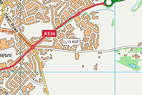 LL13 9GP map - OS VectorMap District (Ordnance Survey)