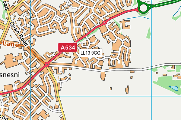 LL13 9GQ map - OS VectorMap District (Ordnance Survey)