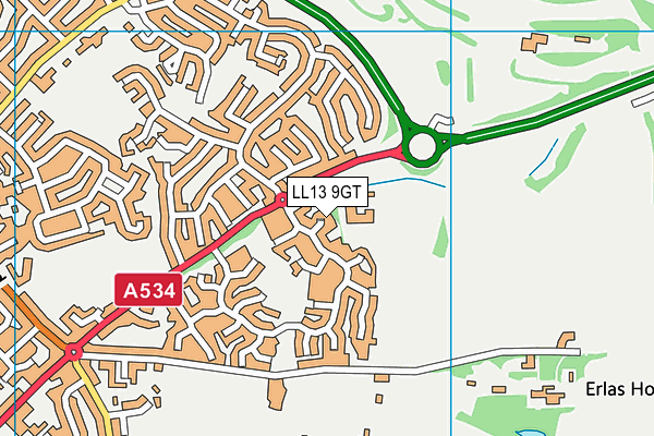 LL13 9GT map - OS VectorMap District (Ordnance Survey)